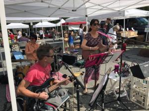 Belmont Farmers Market September 2017- Rick Goggin, Miki Matsuki and Junko Ogawa