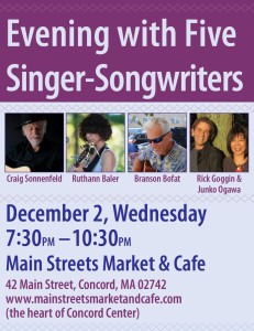 Main Streets Market Concert Poster December 2015        