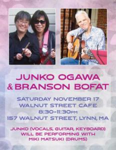 Junko Ogawa & Branson Bofat, Walnut Street Cafe, November, 2018